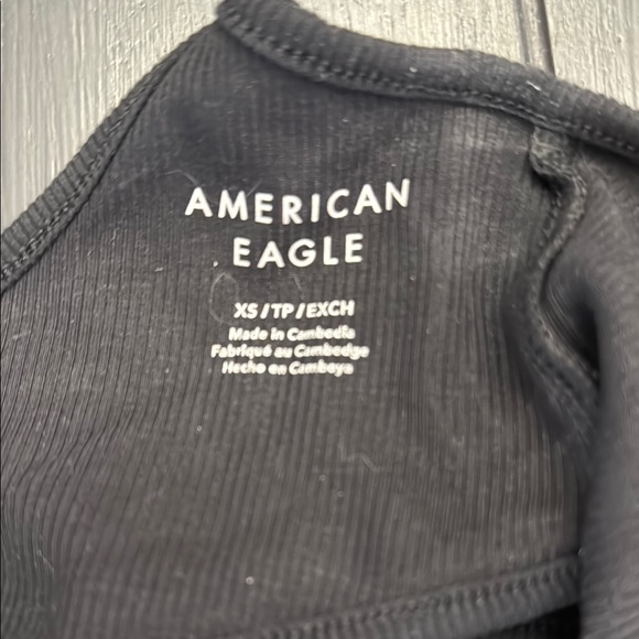 American Eagle Black Ribbed Bodysuit - Picture 2 of 3